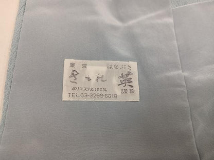平和屋着物●洗える最高級着物　＜英＞はなぶさ謹製　色無地　灰青色　胴抜き仕立て　AAAZ1935ph
