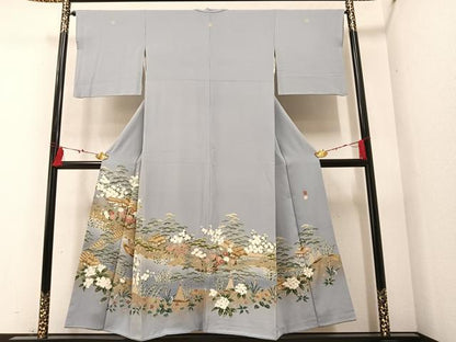 平和屋着物●豪華色留袖 作家物 風景草花文 暈し染め 金彩 正絹 逸品 AAAZ1948ph
