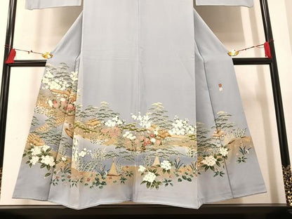 平和屋着物●豪華色留袖 作家物 風景草花文 暈し染め 金彩 正絹 逸品 AAAZ1948ph