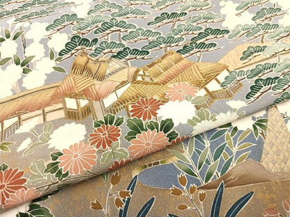 平和屋着物●豪華色留袖 作家物 風景草花文 暈し染め 金彩 正絹 逸品 AAAZ1948ph
