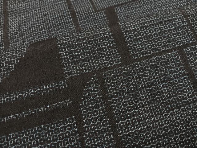 平和屋着物●結城紬 80亀甲 幾何学文様 正絹 逸品 AAAZ1956ph