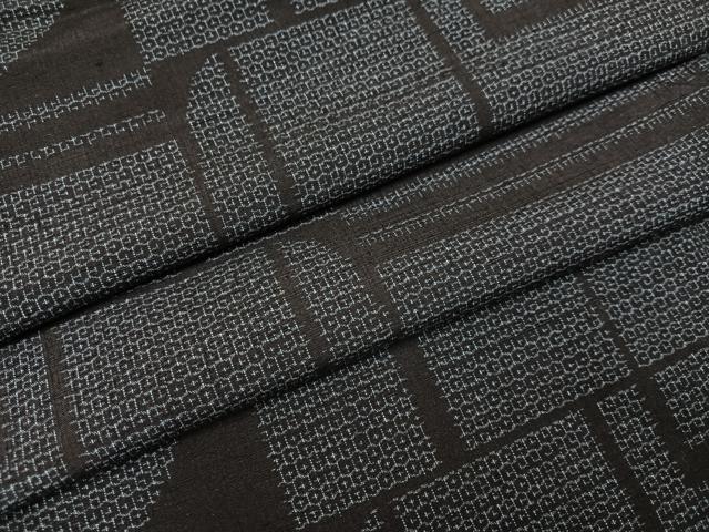 平和屋着物●結城紬 80亀甲 幾何学文様 正絹 逸品 AAAZ1956ph