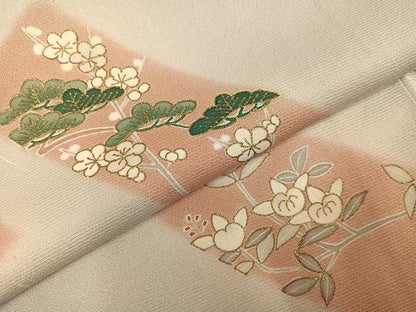 平和屋着物●訪問着 草花文 金彩 正絹 逸品 AAAZ1962ph
