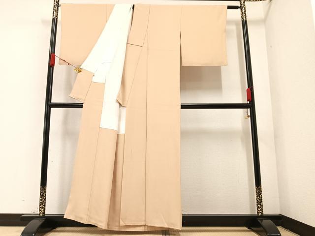 平和屋着物●上質な色無地　蜂蜜色　高島屋扱い　正絹　逸品　AAAZ1977ph