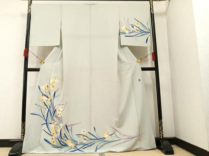 平和屋着物●本加賀友禅作家　志田弘子　訪問着　作家物　草花文　正絹　逸品　AAAZ1981ph