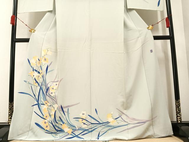 平和屋着物●本加賀友禅作家　志田弘子　訪問着　作家物　草花文　正絹　逸品　AAAZ1981ph