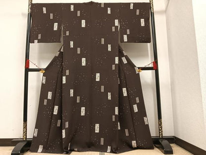 平和屋着物●上質な小紋　絞り文様　正絹　逸品　AAAZ1995ph