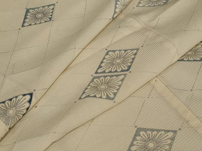 平和屋着物＊夏物　小紋　絽　花菱文　銀彩　正絹　逸品　AAAZ2006st