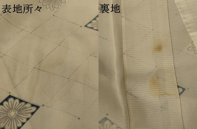 平和屋着物＊夏物　小紋　絽　花菱文　銀彩　正絹　逸品　AAAZ2006st