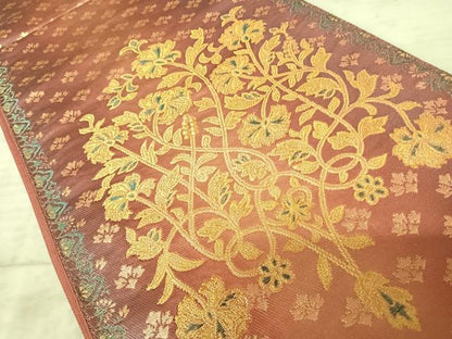 平和屋着物◎太鼓柄袋帯 更紗花文 金糸 正絹 逸品 AAAZ2155yx