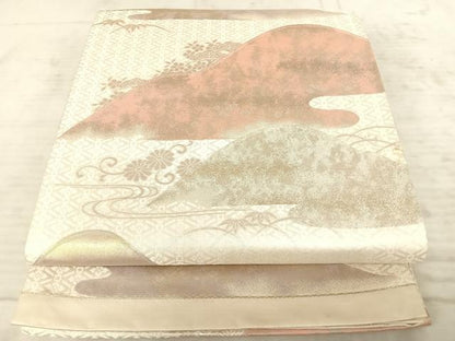 平和屋着物◎六通柄袋帯　遠山風景文　金銀糸　正絹　逸品　AAAZ2201yx