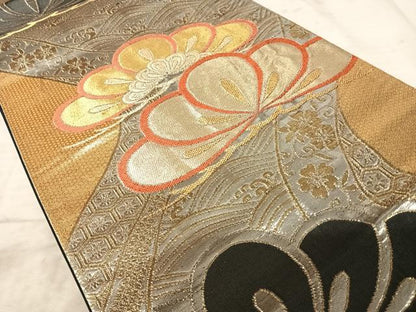 平和屋着物◎六通柄袋帯　唐織　流水松文　金銀糸　正絹　逸品　AAAZ2241yx