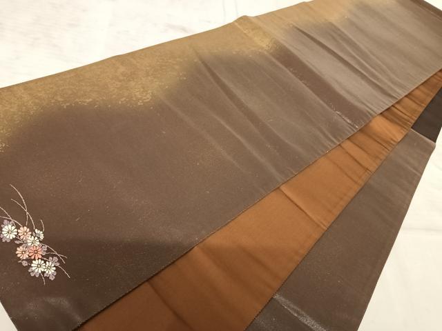 平和屋着物◎太鼓柄袋帯 唐織 御所車花文 引箔 正絹 逸品 AAAZ2256yx