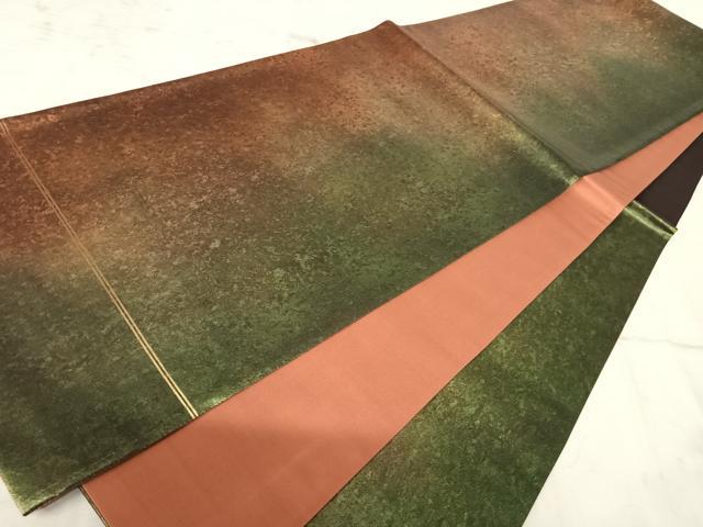 平和屋着物◎六通柄袋帯 霞文 引箔 正絹 逸品 AAAZ2267yx