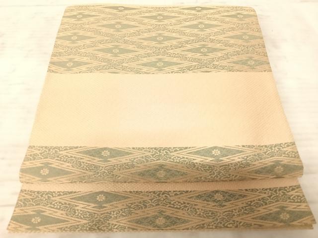 平和屋着物◎六通柄袋帯 松皮菱花文 金糸 正絹 逸品 AAAZ2277yx
