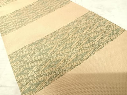 平和屋着物◎六通柄袋帯 松皮菱花文 金糸 正絹 逸品 AAAZ2277yx