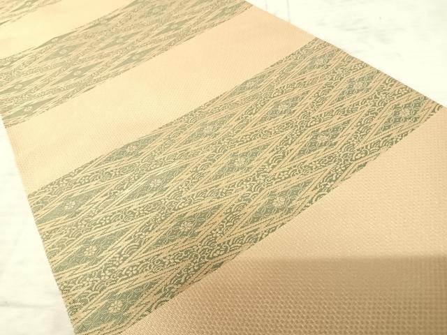 平和屋着物◎六通柄袋帯 松皮菱花文 金糸 正絹 逸品 AAAZ2277yx