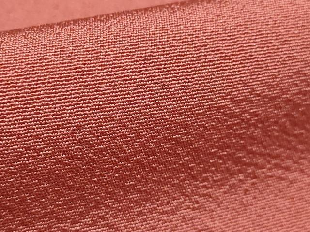 平和屋着物□上質な色無地 珊瑚朱色 正絹 逸品 AAAZ2283gw
