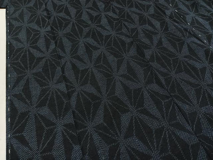 平和屋着物▽結城紬 単衣 麻の葉文様 正絹 逸品 AAAZ2321jh