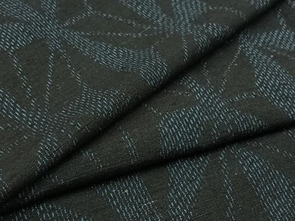 平和屋着物▽結城紬 単衣 麻の葉文様 正絹 逸品 AAAZ2321jh