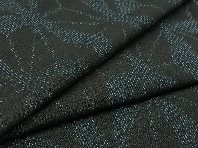 平和屋着物▽結城紬 単衣 麻の葉文様 正絹 逸品 AAAZ2321jh