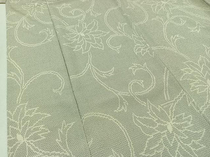 平和屋着物▽本塩沢 単衣 110亀甲 花唐草文 正絹 逸品 AAAZ2323jh