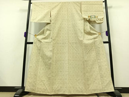 平和屋着物▽本場塩沢結城 単衣 蜀江花文 証紙付き 正絹 逸品 AAAZ2325jh