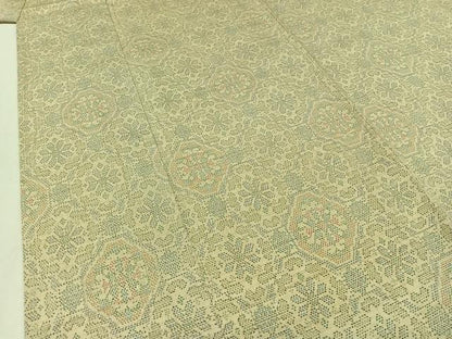 平和屋着物▽本場塩沢結城 単衣 蜀江花文 証紙付き 正絹 逸品 AAAZ2325jh