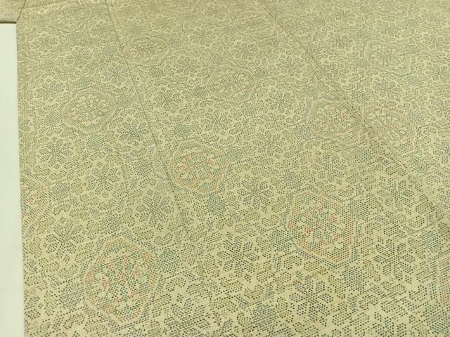 平和屋着物▽本場塩沢結城 単衣 蜀江花文 証紙付き 正絹 逸品 AAAZ2325jh