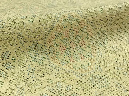 平和屋着物▽本場塩沢結城 単衣 蜀江花文 証紙付き 正絹 逸品 AAAZ2325jh