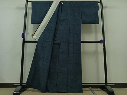 平和屋着物▽本塩沢 単衣 幾何学文様 正絹 逸品 AAAZ2329jh
