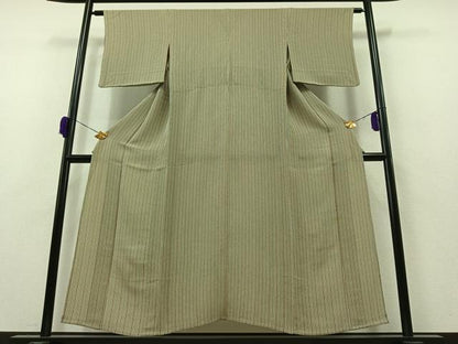 平和屋着物▽上質な小紋 単衣 間道 鬼しぼ縮緬 正絹 逸品 AAAZ2330jh