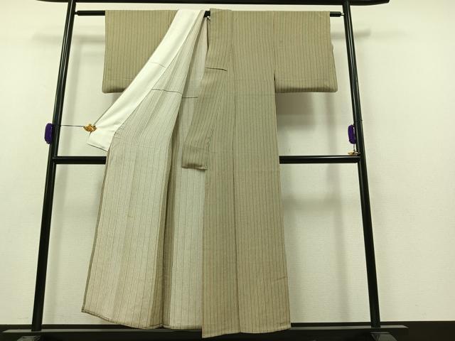 平和屋着物▽上質な小紋 単衣 間道 鬼しぼ縮緬 正絹 逸品 AAAZ2330jh