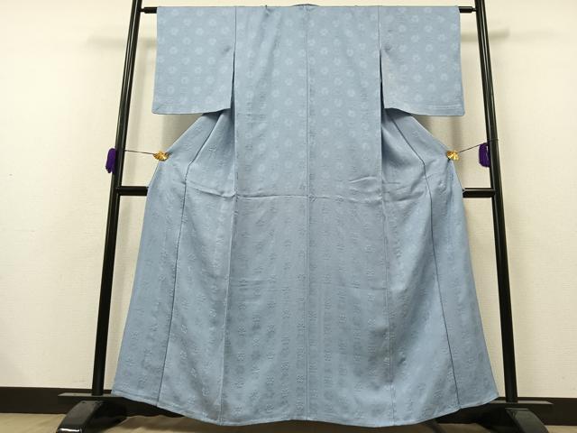 平和屋着物▽上質な色無地 単衣 花尽くし地紋 淡藤色 正絹 逸品 AAAZ2334jh