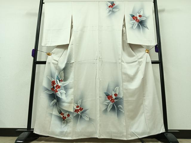 平和屋着物▽訪問着 単衣 枝花文 暈し染め 正絹 逸品 AAAZ2337jh