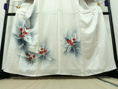 平和屋着物▽訪問着 単衣 枝花文 暈し染め 正絹 逸品 AAAZ2337jh