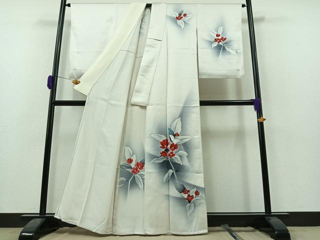 平和屋着物▽訪問着 単衣 枝花文 暈し染め 正絹 逸品 AAAZ2337jh