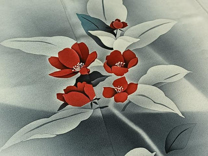 平和屋着物▽訪問着 単衣 枝花文 暈し染め 正絹 逸品 AAAZ2337jh