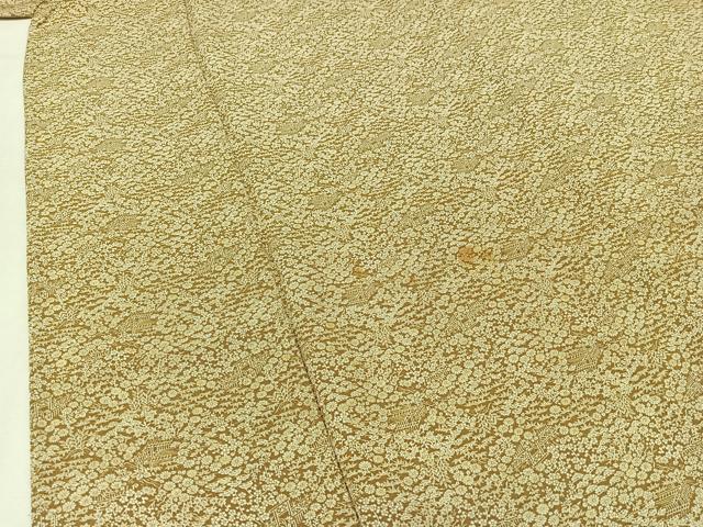 平和屋着物▽上質な小紋 単衣 風景松竹梅文 反端付き 正絹 逸品 AAAZ2339jh