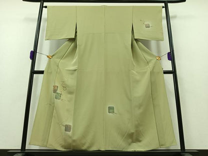 平和屋着物▽訪問着 単衣 刺繍 瓢箪 暈し染め 金彩 正絹 逸品 AAAZ2340jh