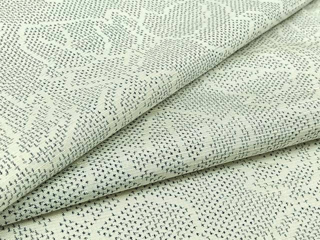 平和屋着物▽上質な紬 単衣 舞葉文 正絹 逸品 AAAZ2341jh