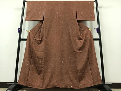 平和屋着物▽上質な小紋 単衣 霞文 正絹 逸品 AAAZ2342jh