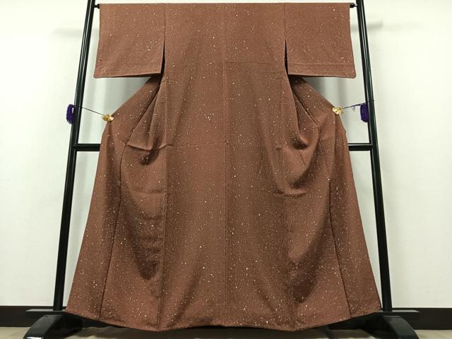 平和屋着物▽上質な小紋 単衣 霞文 正絹 逸品 AAAZ2342jh