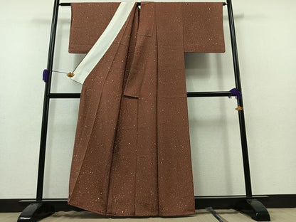 平和屋着物▽上質な小紋 単衣 霞文 正絹 逸品 AAAZ2342jh
