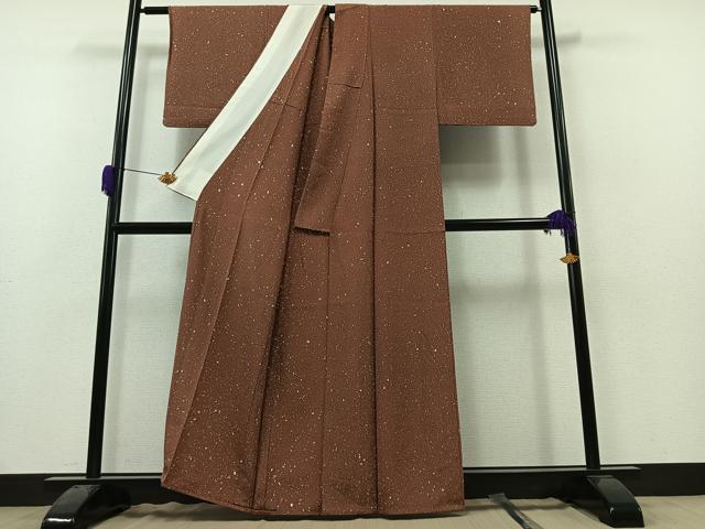 平和屋着物▽上質な小紋 単衣 霞文 正絹 逸品 AAAZ2342jh