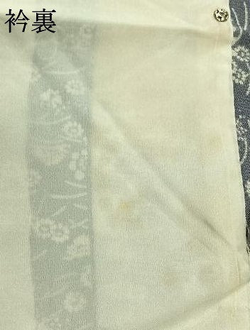 平和屋着物▽上質な小紋 単衣 花蝶文 鬼しぼ縮緬 正絹 逸品 AAAZ2343jh