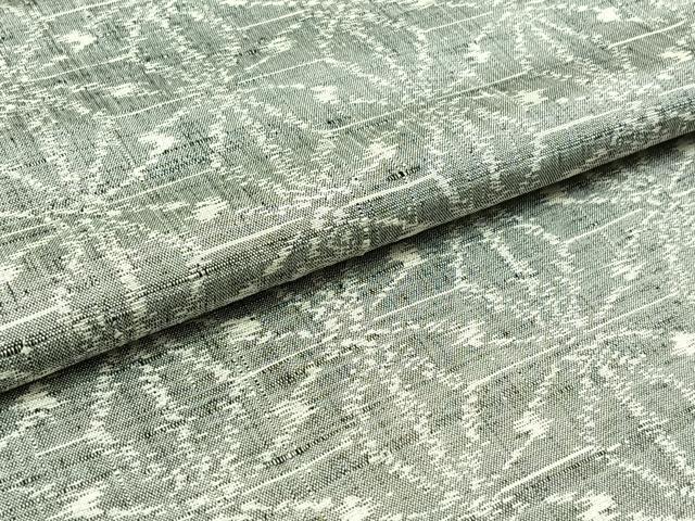 平和屋着物▽上質な紬 単衣 麻の葉文様 正絹 逸品 AAAZ2346jh