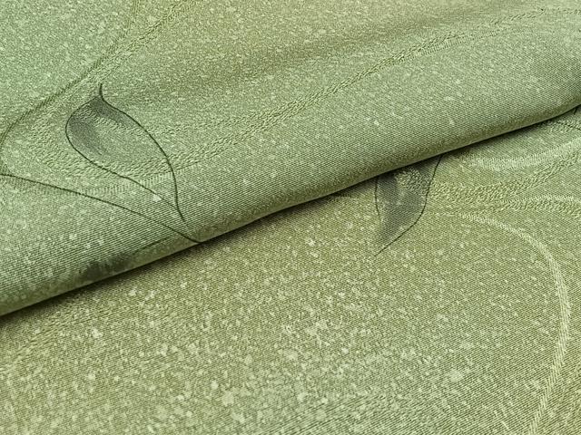 平和屋着物▽上質な小紋　単衣　流水草花文　暈し染め　正絹　逸品　AAAZ2347jh