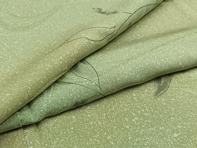 平和屋着物▽上質な小紋　単衣　流水草花文　暈し染め　正絹　逸品　AAAZ2347jh