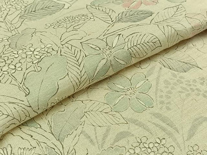 平和屋着物▽上質な紬 単衣 草花文 正絹 逸品 AAAZ2355jh
